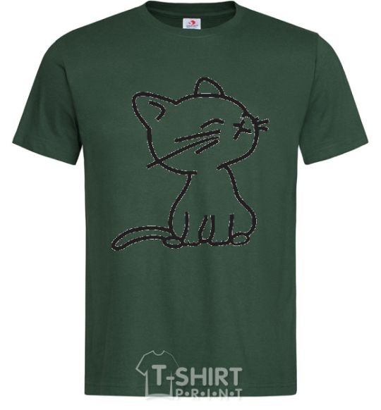 Men's T-Shirt YELLOW CAT bottle-green фото