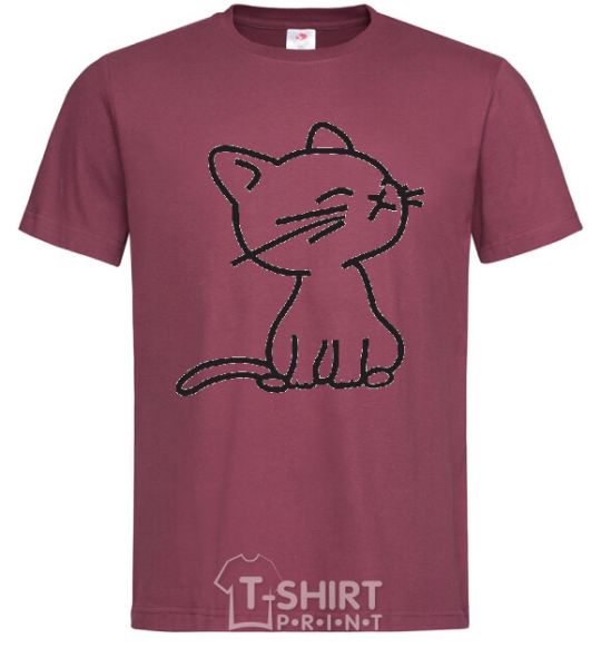 Men's T-Shirt YELLOW CAT burgundy фото