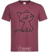 Men's T-Shirt YELLOW CAT burgundy фото