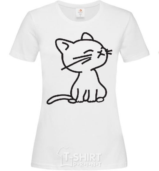 Women's T-shirt YELLOW CAT White фото
