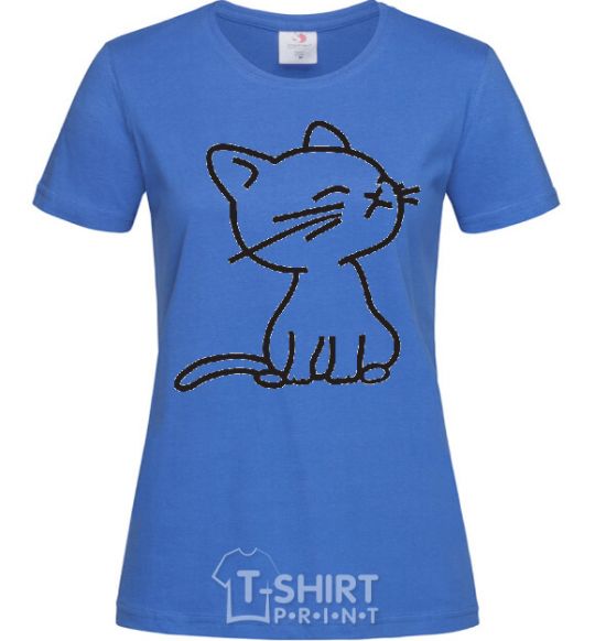 Women's T-shirt YELLOW CAT royal-blue фото