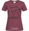 Women's T-shirt YELLOW CAT burgundy фото