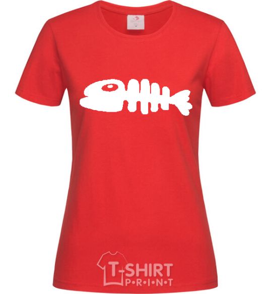 Women's T-shirt YELLOW FISH red фото