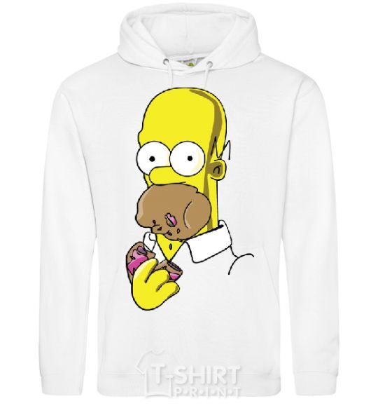 Men`s hoodie Homer Simpson White фото