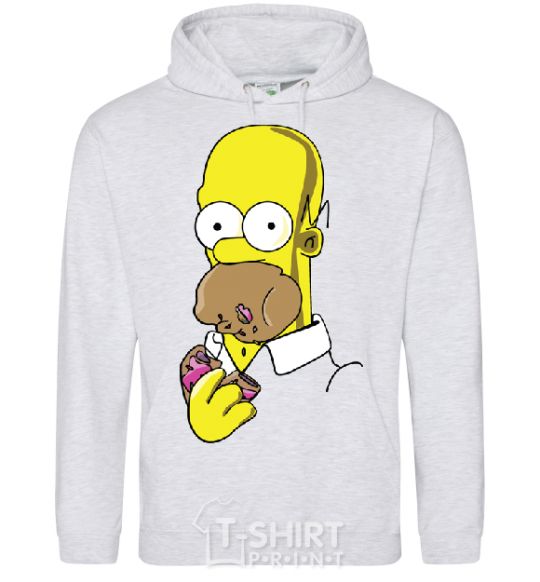 Men`s hoodie Homer Simpson sport-grey фото