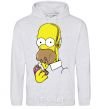 Men`s hoodie Homer Simpson sport-grey фото