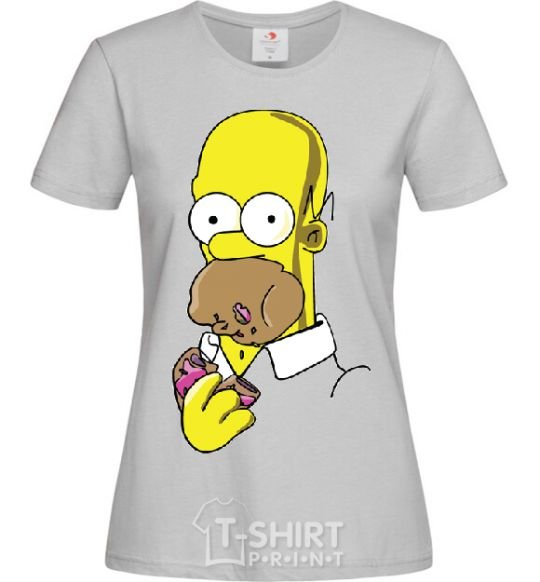 Женская футболка Гомер Симпсон Серый фото