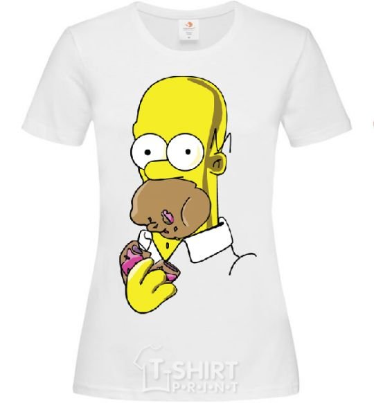 Женская футболка Гомер Симпсон Белый фото