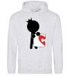 Men`s hoodie PAIRED COLOR PUZZLE BOY sport-grey фото