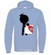 Men`s hoodie PAIRED COLOR PUZZLE BOY sky-blue фото