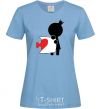 Women's T-shirt PAIRED COLOR PUZZLE GIRL sky-blue фото