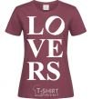 Women's T-shirt LOVER BOY burgundy фото
