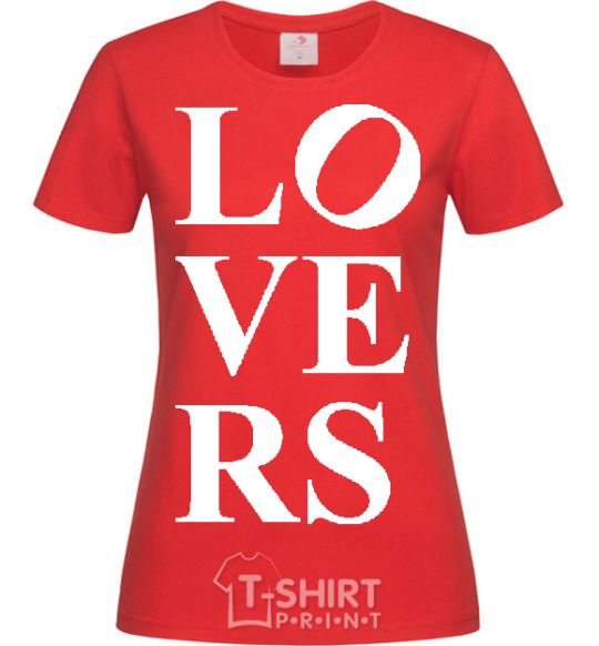 Women's T-shirt LOVER BOY red фото