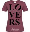 Women's T-shirt LOVE GIRL burgundy фото