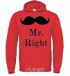 Men`s hoodie MR. RIGHT bright-red фото
