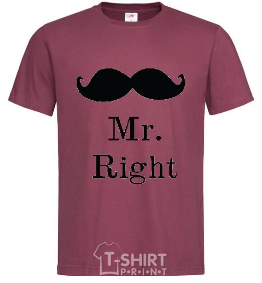 Мужская футболка MR. RIGHT Бордовый фото