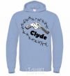 Men`s hoodie CLYDE + sky-blue фото