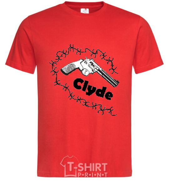 Men's T-Shirt CLYDE + red фото