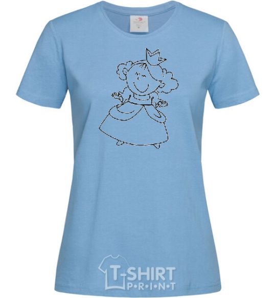Women's T-shirt PRINCESS sky-blue фото
