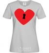 Women's T-shirt +HEART grey фото