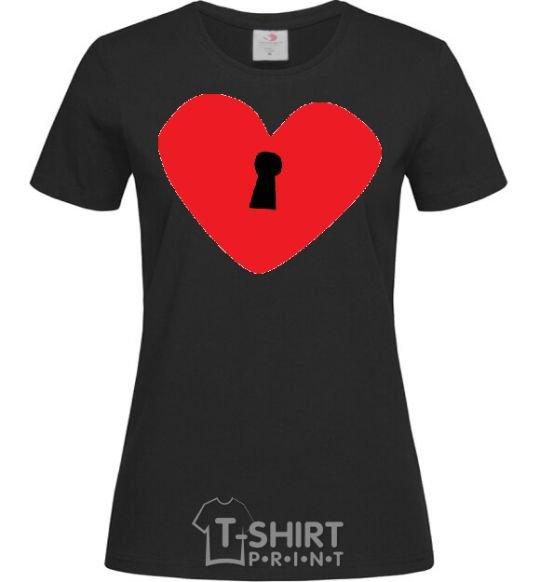Women's T-shirt +HEART black фото
