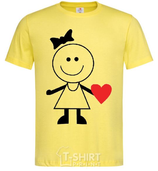 Мужская футболка GIRL WITH HEART Лимонный фото