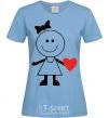 Women's T-shirt GIRL WITH HEART sky-blue фото