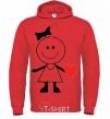 Men`s hoodie GIRL WITH HEART bright-red фото