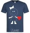 Men's T-Shirt GIRL WITH HEART navy-blue фото