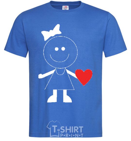 Мужская футболка GIRL WITH HEART Ярко-синий фото