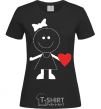 Women's T-shirt GIRL WITH HEART black фото