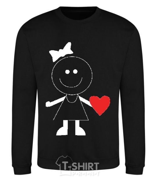 Sweatshirt GIRL WITH HEART black фото