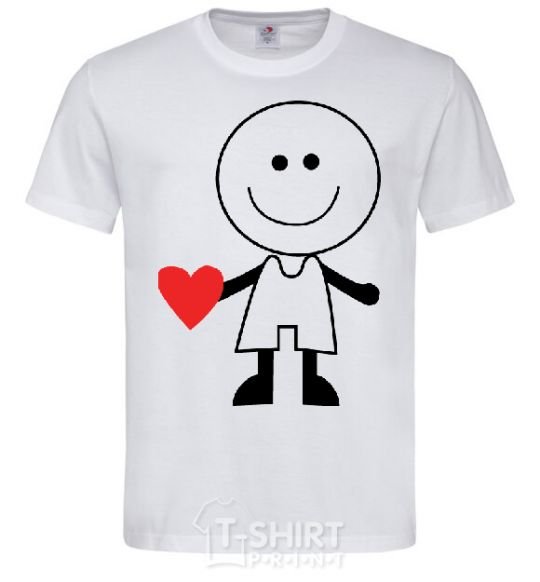 Men's T-Shirt BOY WITH HEART White фото