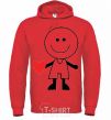 Men`s hoodie BOY WITH HEART bright-red фото