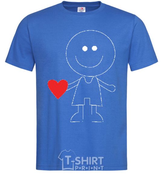 Men's T-Shirt BOY WITH HEART royal-blue фото