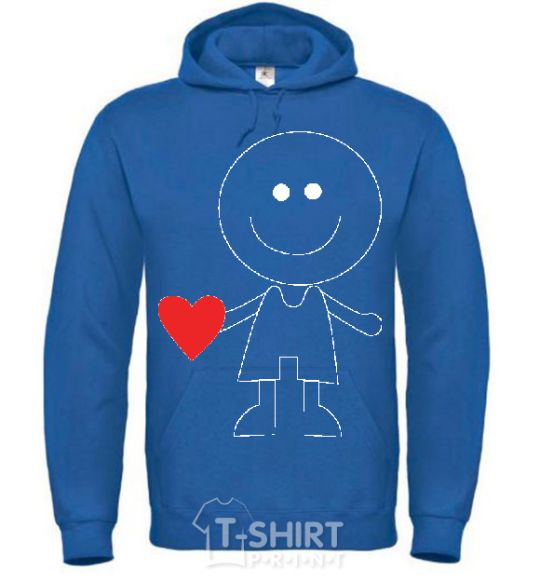 Men`s hoodie BOY WITH HEART royal фото