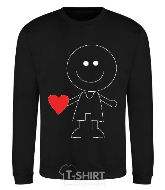 Sweatshirt BOY WITH HEART black фото