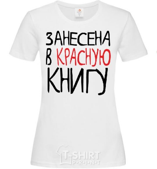 Women's T-shirt RED-LISTED White фото