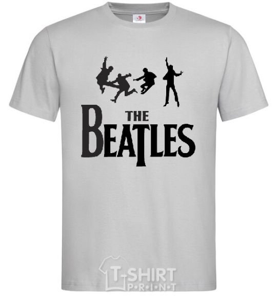 Men's T-Shirt THE BEATLES BOLD grey фото