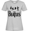 Women's T-shirt THE BEATLES BOLD grey фото