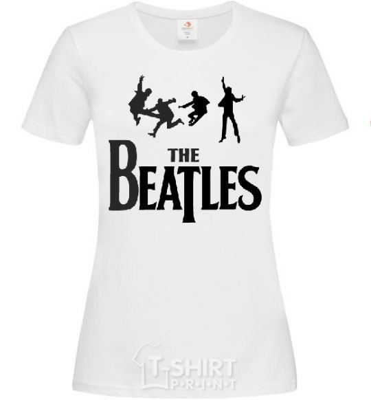 Women's T-shirt THE BEATLES BOLD White фото