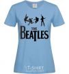 Women's T-shirt THE BEATLES BOLD sky-blue фото