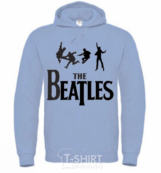 Men`s hoodie THE BEATLES BOLD sky-blue фото