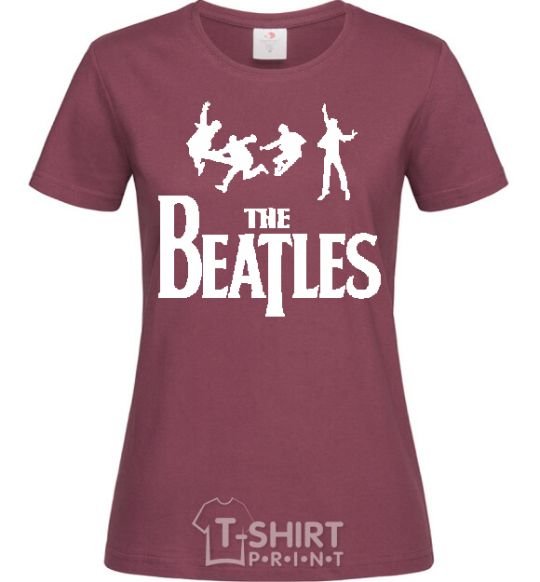 Women's T-shirt THE BEATLES BOLD burgundy фото