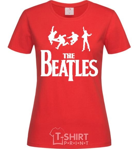 Women's T-shirt THE BEATLES BOLD red фото