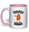 Mug with a colored handle BIG SHEET light-pink фото