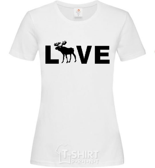 Women's T-shirt DEER LOVE White фото