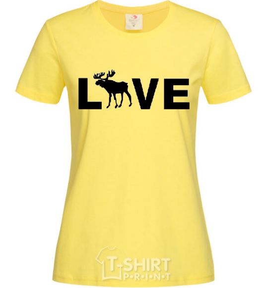 Women's T-shirt DEER LOVE cornsilk фото