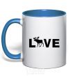 Mug with a colored handle DEER LOVE royal-blue фото