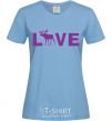 Women's T-shirt DEER LOVE sky-blue фото